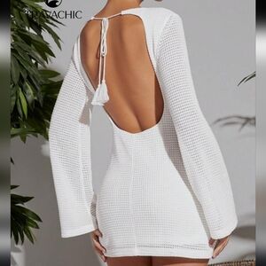 Shein Vacay White Textured Coverup Dress Size L NWT